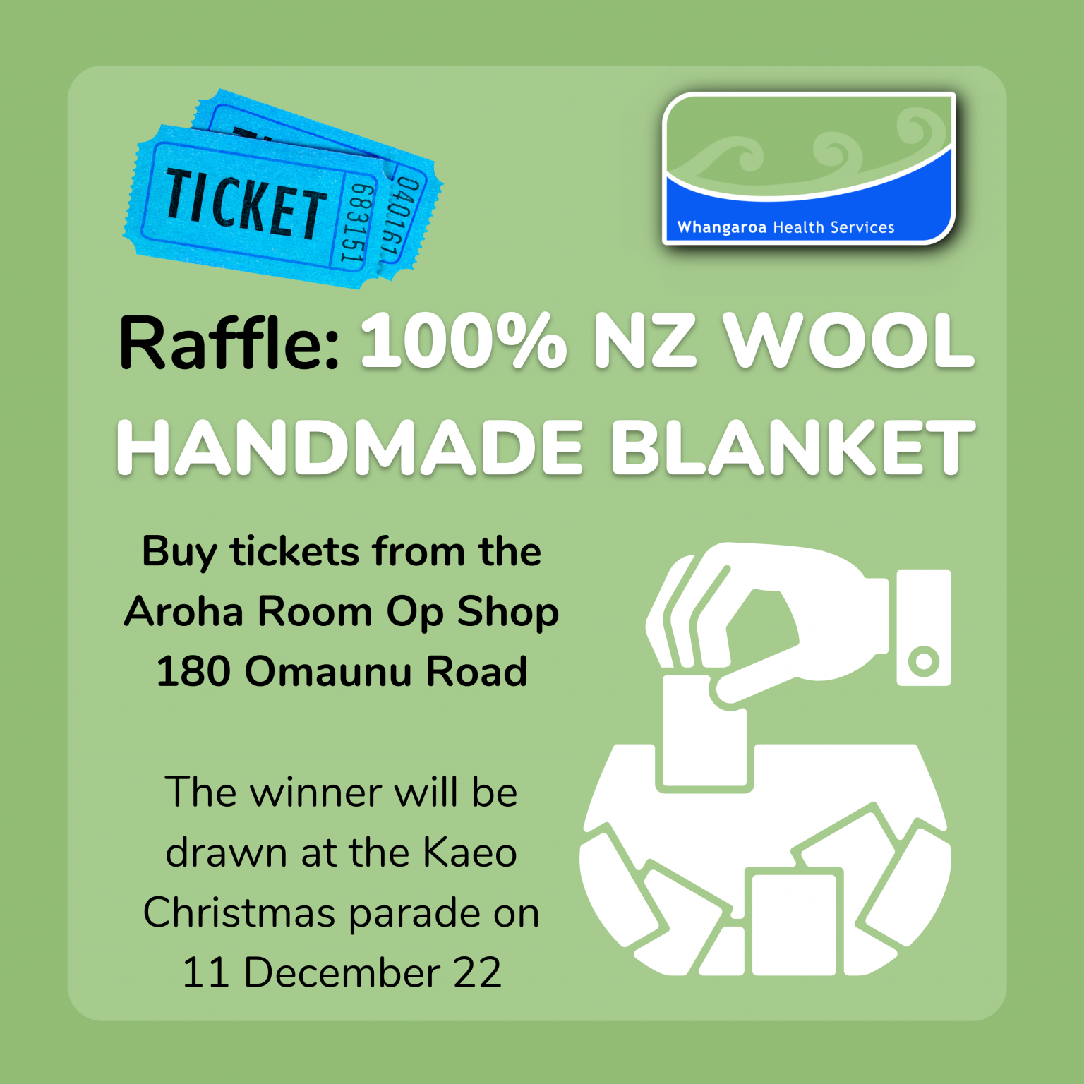 Tablecloth Raffle %100 NZ Wool Blanket Raffle – Whangaroa Health